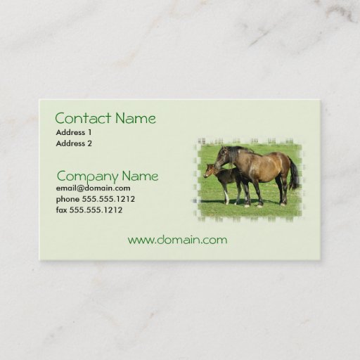 Customizable Mare and Foal Business Card
