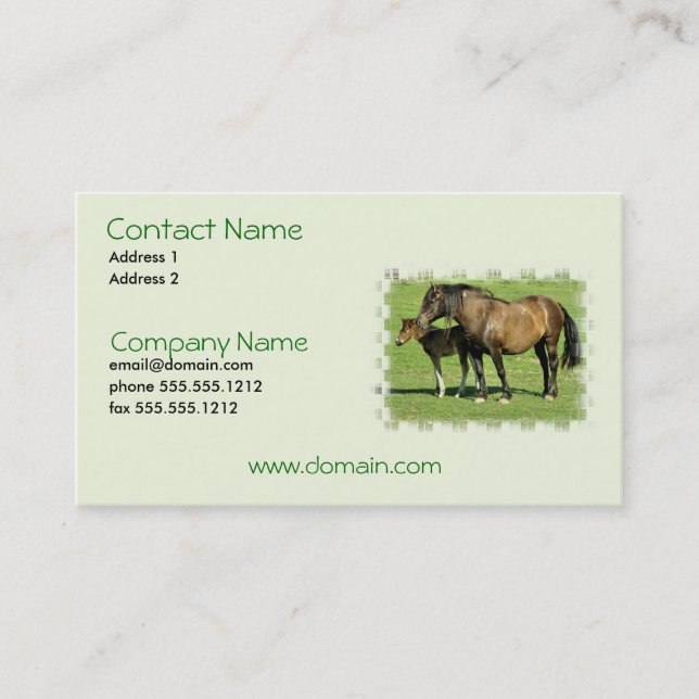 Mare and Foal Business Card (Front)