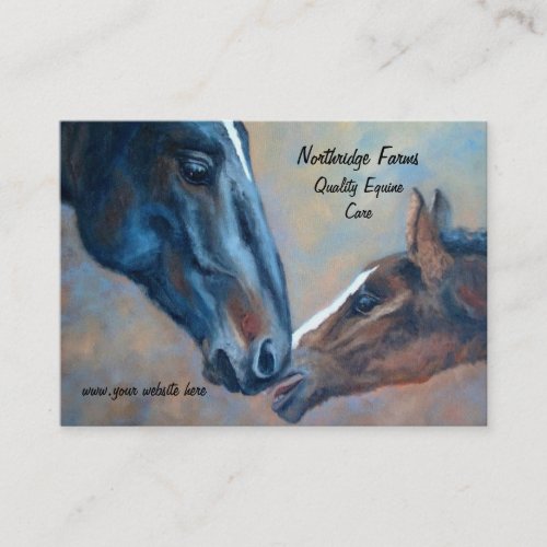 Mare and Foal Fine Art Horse Business Card