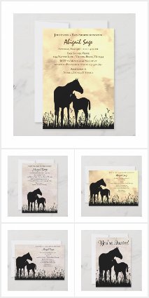 Mare and Foal in Field Horse Baby Shower Supplies