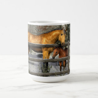 Mare and Foal in Winter Mug