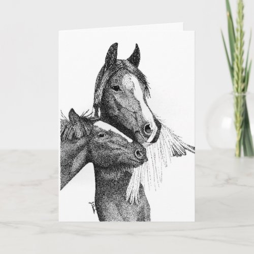 Mare and Foal Mothers Day Card