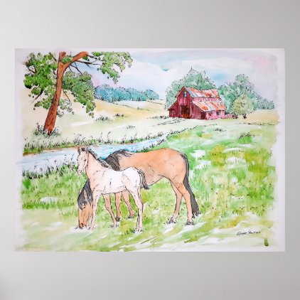 Mare and Foal Poster