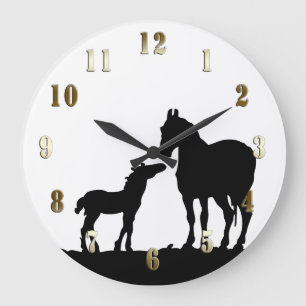 Mare and Foal Wall Clock