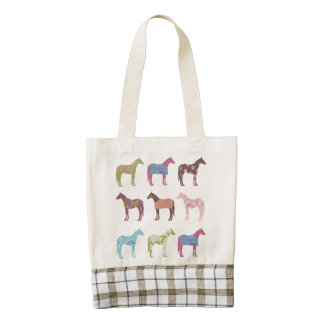 Mare and Horse Foal Pattern Zazzle HEART Tote Bag
