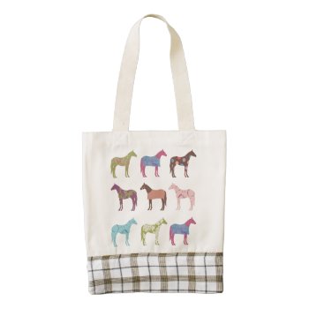 Mare And Horse Foal Pattern Zazzle Heart Tote Bag by PaintingPony at Zazzle