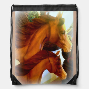 mare and pony drawstring backpack