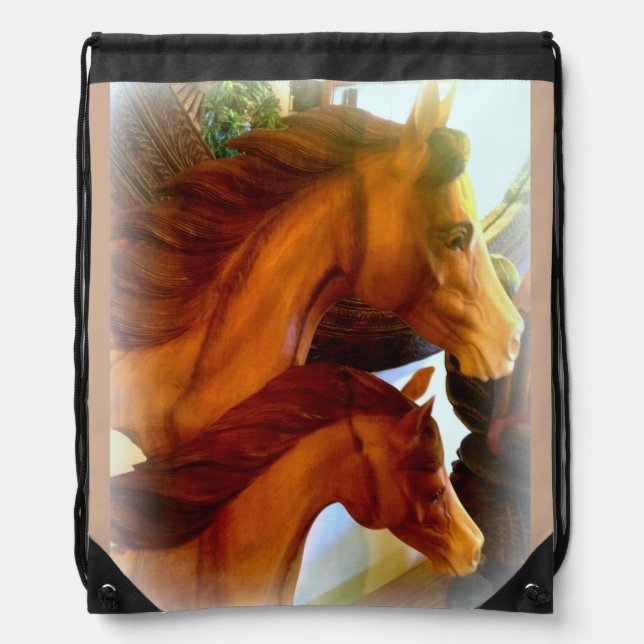 mare and pony drawstring backpack (Front)