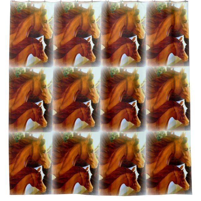 mare and pony pattern shower curtain (Front)