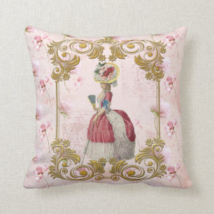 Mare Antoinette Floral  Pillow pink クッショ