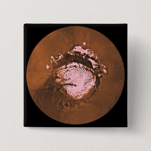 Mare Boreum region of Mars Pinback Button (Front)