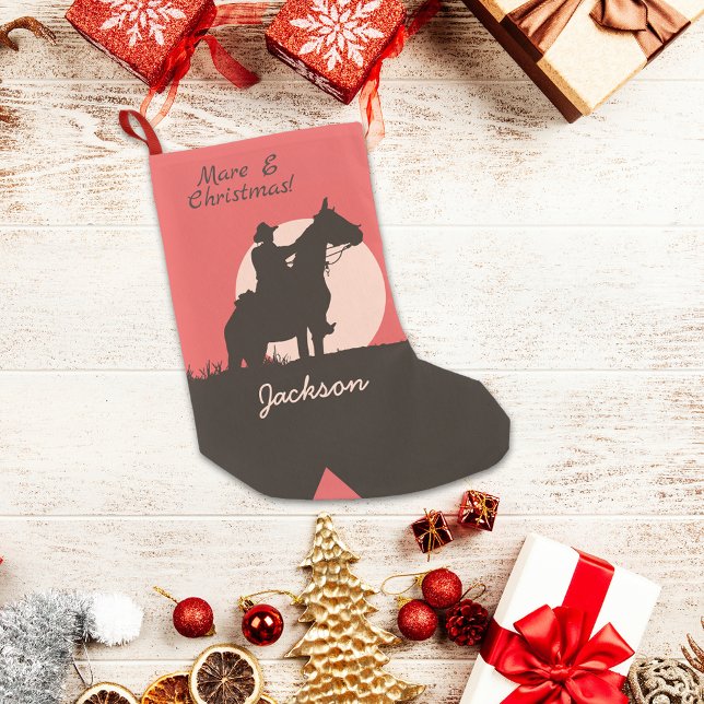 Mare E Christmas Cowboy Silhouette Boot Small Christmas Stocking (Creator Uploaded)