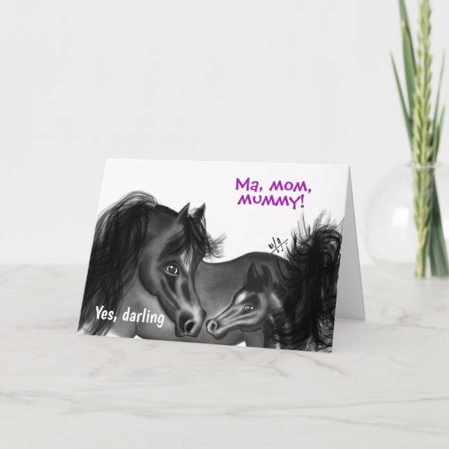  Mare & Filly | Ma, mom, mummy Happy Mother’s Day Card (Front)