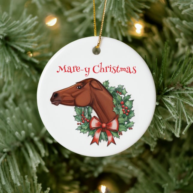Mare-y Christmas Ceramic Ornament (Tree)