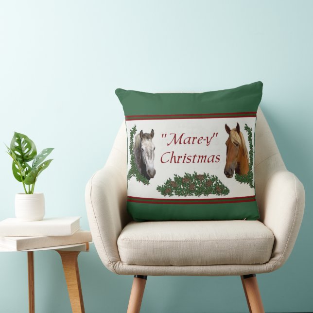 Mare-y Christmas Throw Pillow (Chair)