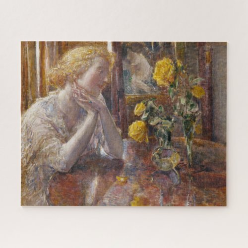 Marchal Niel Roses by Childe Hassam Jigsaw Puzzle