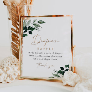 MAREE Greenery Diaper Raffle Sign