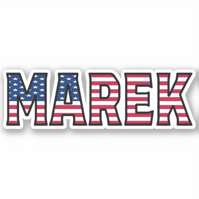Marek Name First Name USA Sticker Sticker Set (Front)