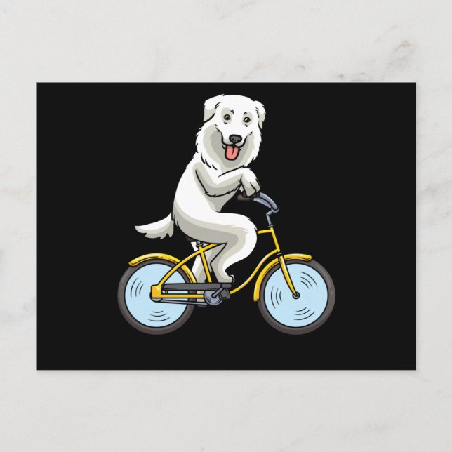 Maremmano Abruzzese Sheepdog Dog Bicycle Cyclist Postcard (Front)