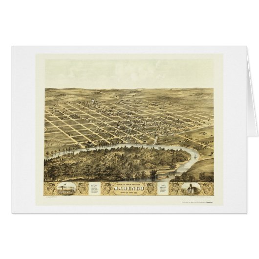 Marengo, IA Panoramic Map - 1868 Cards (Front Horizontal)