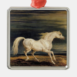 Marengo the White Horse (by James Ward) Metal Ornament
