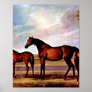 Mares and foals by George Stubbs Poster