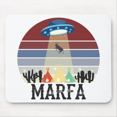 Marfa Texas Ghost Lights Festival UFO Cow Mouse Pad
