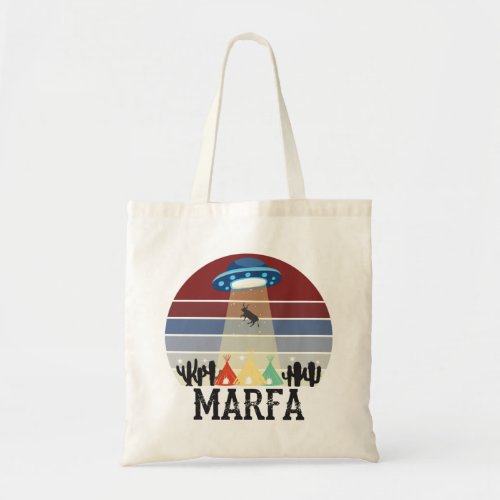 Marfa Texas Ghost Lights Festival UFO Cow Tote Bag