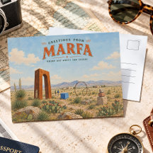 Marfa Texas Vintage Desert Art Souvenir Keepsake