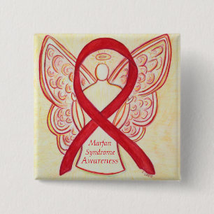 Marfan Syndrome Angel Awareness Ribbon Custom Pins
