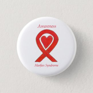 Marfan Syndrome Awareness Heart Ribbon Custom Pins