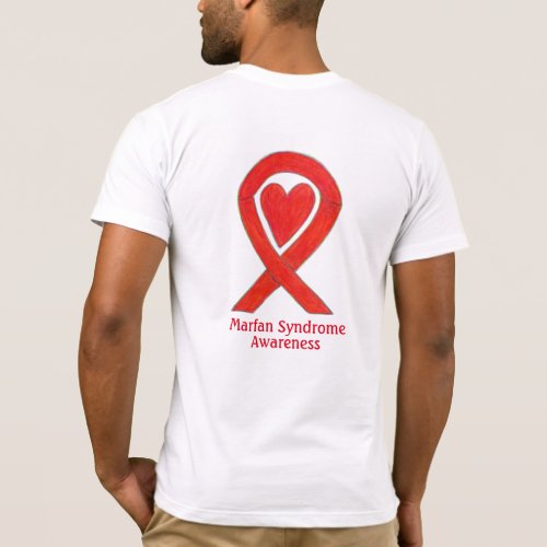 Marfan Syndrome Awareness Red Ribbon Custom Shirts