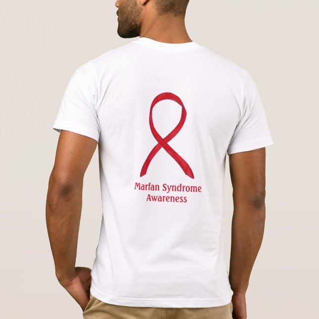 Marfan Syndrome Awareness Red Ribbon Custom Shirts (Back)