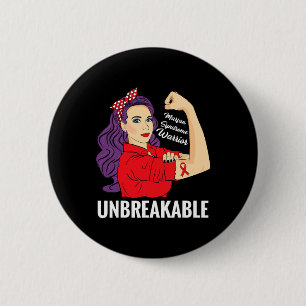 Marfan Syndrome Awareness Red Ribbon Warrior Gift Button