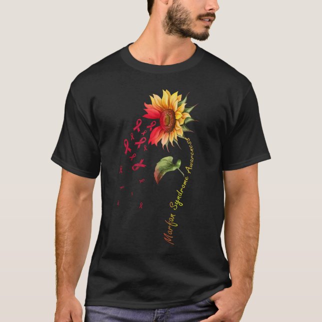 Marfan Syndrome Awareness Sunflower  T-Shirt (Front)