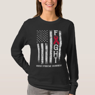 Marfan Syndrome Warrior US Flag T-Shirt