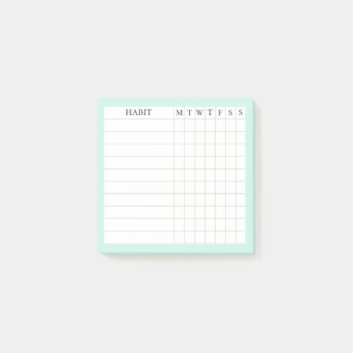 Margaret Collection Habit Tracker in Mint Post_it Notes
