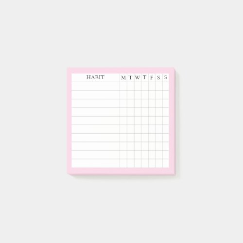 Margaret Collection Habit Tracker in Pink Post_it Notes