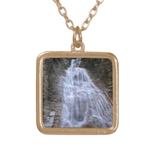 Margaret Falls BC I Photo Print Gold Plated Necklace