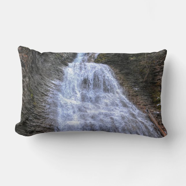 Margaret Falls, BC I Photo Print Lumbar Pillow (Front)