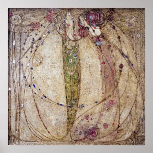 Margaret MacDonald The Red Rose and the White Rose Poster