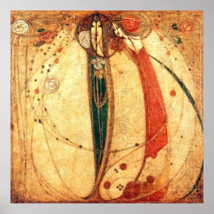 Margaret Macdonald White Rose Red Rose Poster