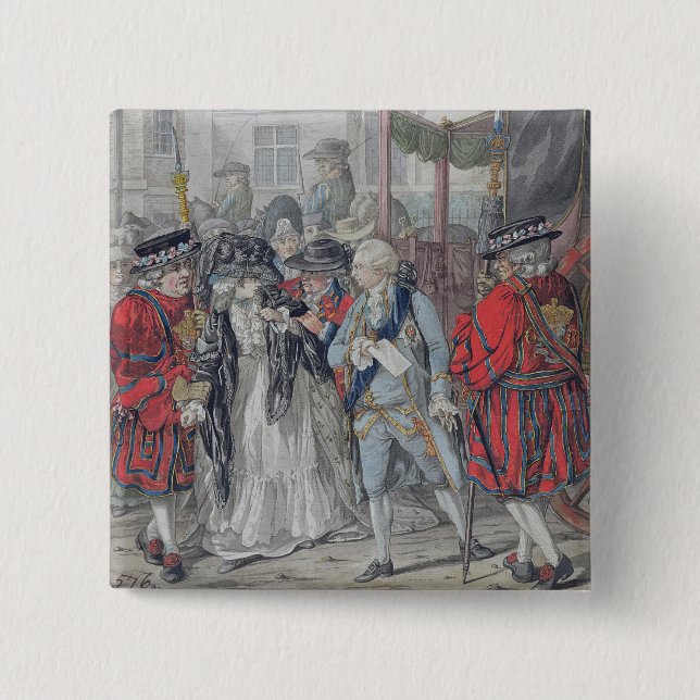 Margaret Nicholson Attempting to Assassinate His M Pinback Button (Front)