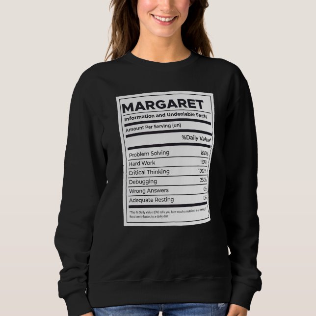 Margaret Nutrition Information Problem Solving Har Sweatshirt (Front)
