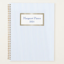 Margaret Pinstripe Planner with White