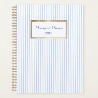 Margaret Pinstripe Planner with White