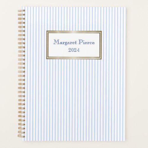 Margaret Pinstripe Planner with White