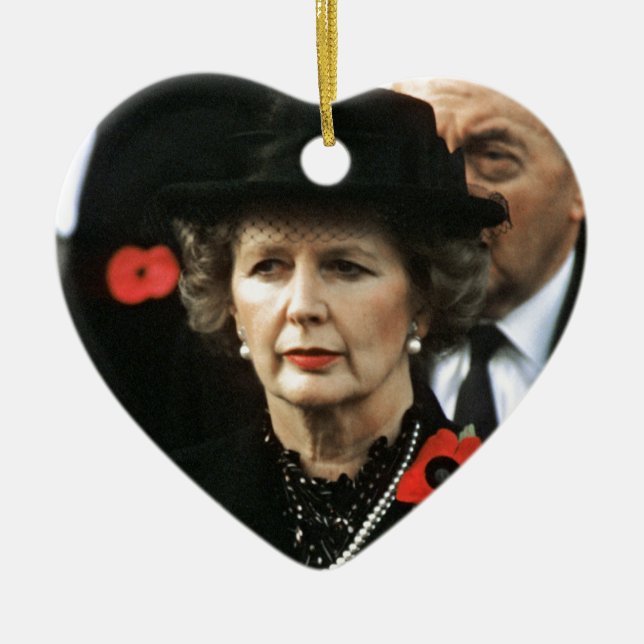 Margaret Thatcher I Love Maggie Ceramic Ornament (Front)