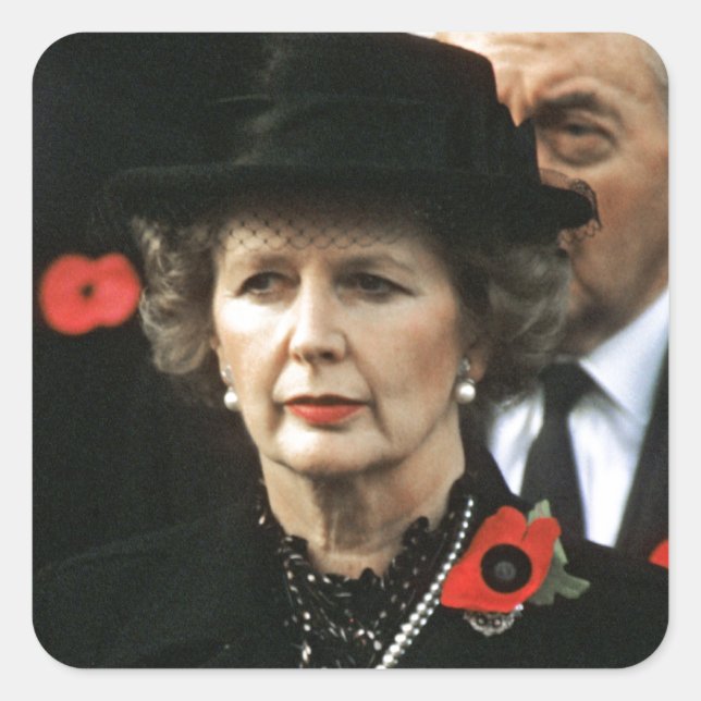 Margaret Thatcher Prime Minister Square Sticker (Front)