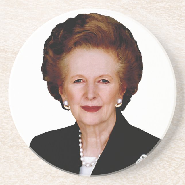 Margaret Thatcher Sandstone Coaster (Front)